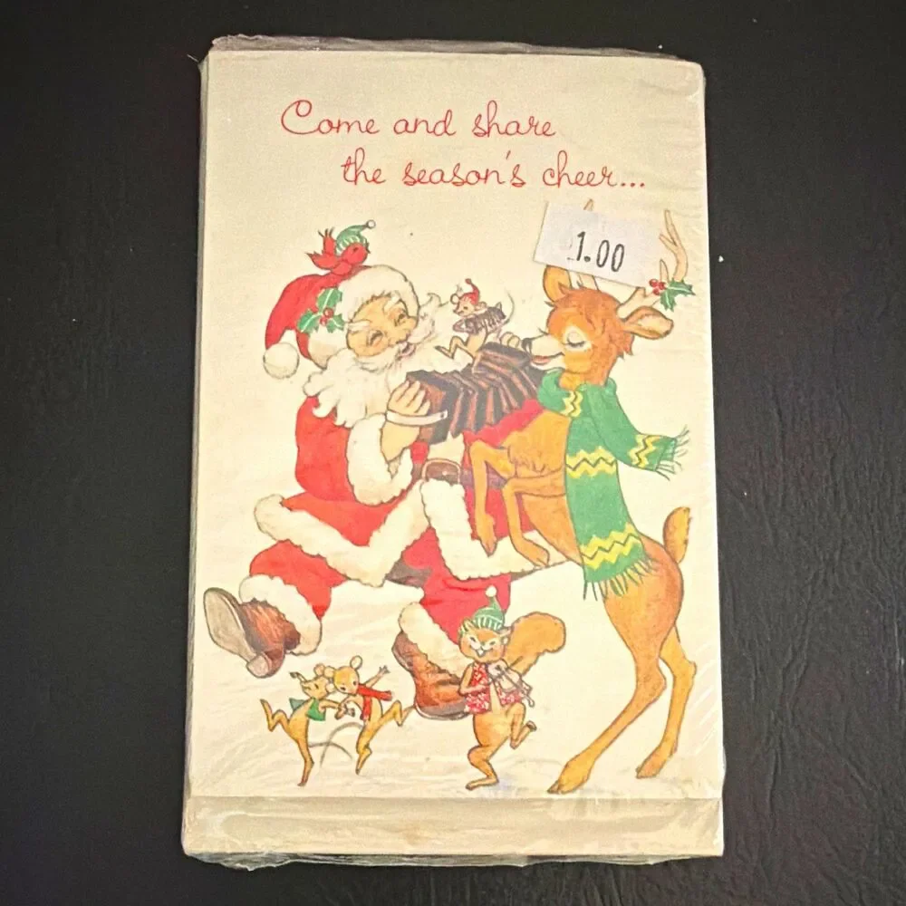 American Greetings Christmas Santa & Reindeer Invitations 8ct w/ Envelopes